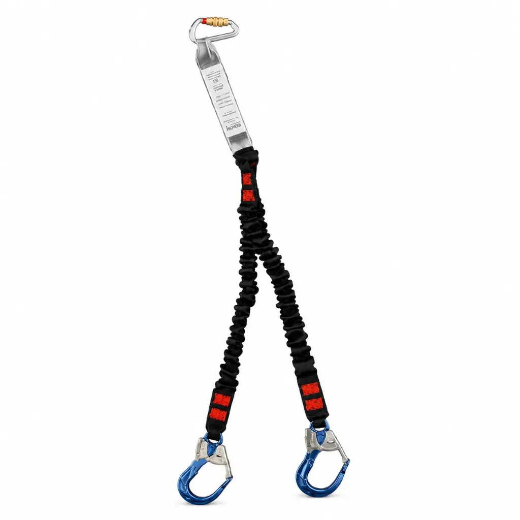 [X-10002-PWRX-one size] X-10002-PWRX sikkerhets Y-lanyard Svart m/scaffolding Kroker