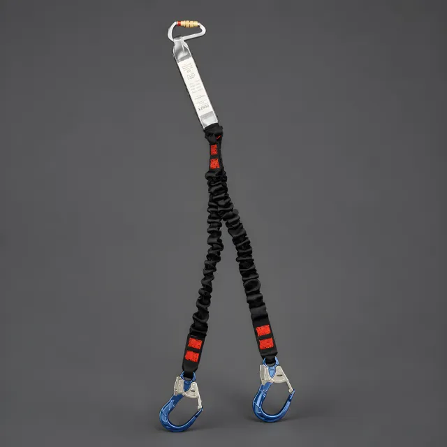 [X-10002-PWRX-one size] X-10002-PWRX sikkerhets Y-lanyard Svart m/scaffolding Kroker